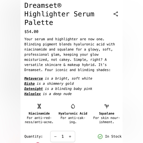 2/$25 TOY FACTORY CO DREAMSET SERUM HIGHLIGHTER PALETTE SWATCHED - Picture 2 of 7